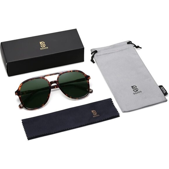?Sojos Retro Polarized Aviator Women Brown Classic Vintage Trendy Sunglasses main image 4